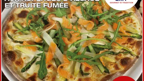 Tarte Flambée aux asperges d’Alsace et truite fumée