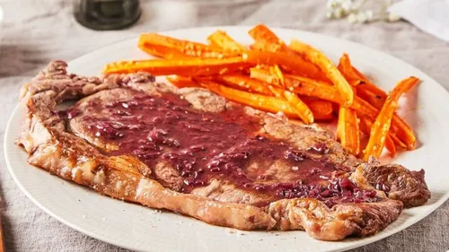 Entrecôte et sa sauce au Porto