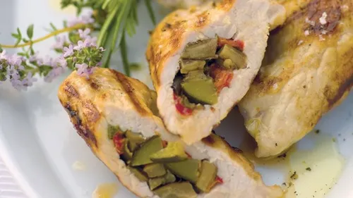 Escalopes de poulet fourrées aux légumes du soleil
