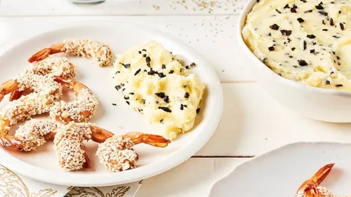 Gambas en courte de sésame 