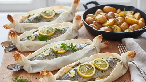 TRUITES EN PAPILLOTE AUX HERBES ET AU CITRON