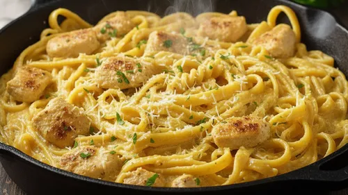 Pâtes au poulet et à la moutarde