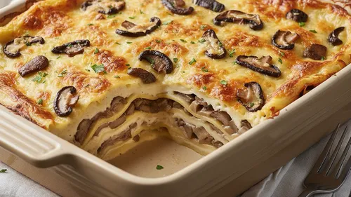 Lasagnes aux champignons et béchamel