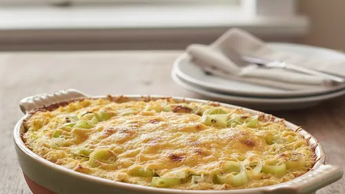 Le gratin de poisson et poireaux