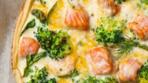 Quiche au saumon et brocoli