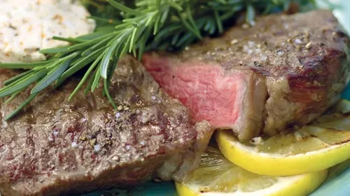Rumsteck, beurre au poivre