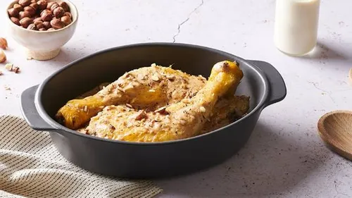 Cuisses de poulet sauce échalotes et noisettes