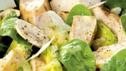 Salade tiède poulet avocat
