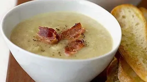 Soupe d'hiver, avec orge et lardons
