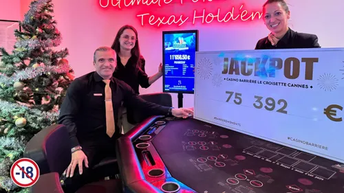 Cannes : un joueur remporte plus de 75 000 € au Casino Barrière