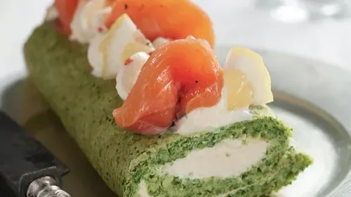 Entrée: Bûche salée au saumon