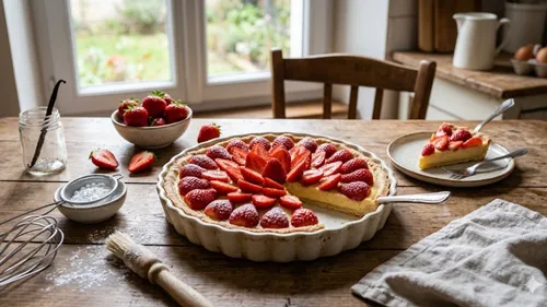 Tarte pâtissière aux fraises
