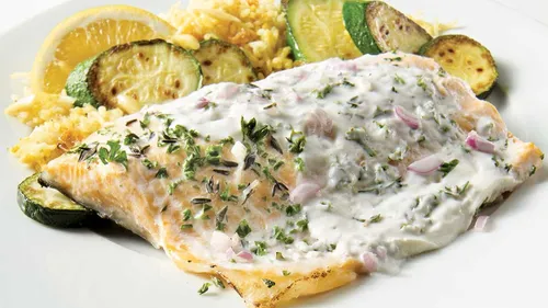 Filet d'omble à la crème d'herbes fraîches