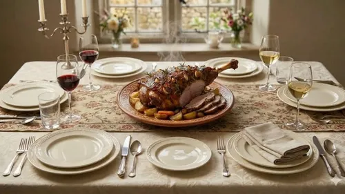 Gigot d'agneau rôti au romarin et à l'ail