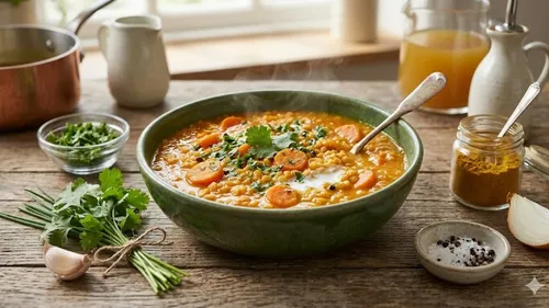 Ragoût de lentilles corail aux carottes et curry