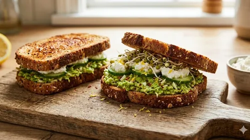 Sandwich à l'avocat et à la ricotta