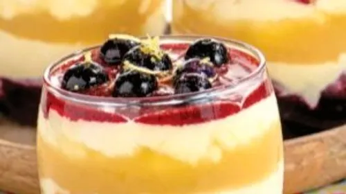 Parfait au citron et myrtille