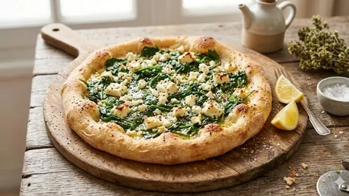 Pizza fêta et épinards