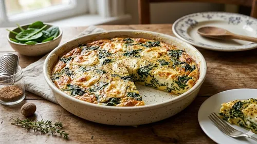 Quiche (sans pâte) chèvre et épinards