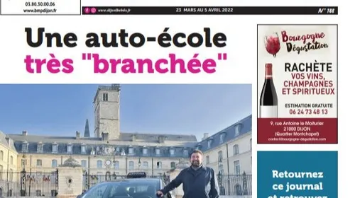 Une auto-école « branchée » en Une de Dijon l’hebdo 