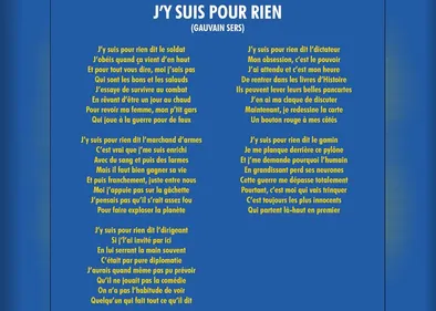 Gauvain Sers écrit un texte poignant pour l'Ukraine