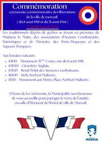 Cérémonie commémorative de la libération de la ville de Moreuil