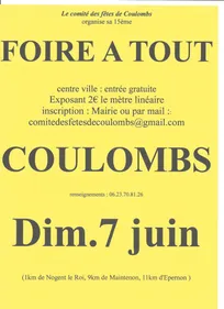 foire à tout du comité des fëtes de coulombs 