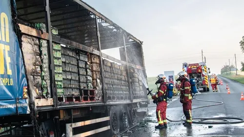 La remorque pleine de bière d’un poids lourd prend feu dans l’Oise