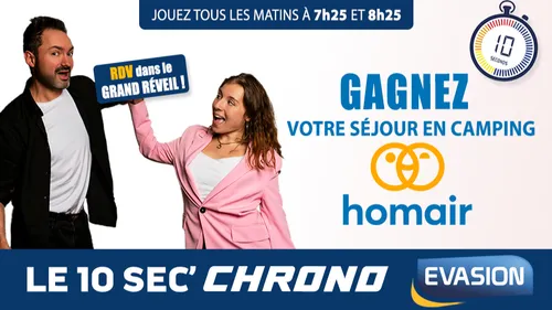 GAGNEZ VOTRE SÉJOUR EN CAMPING HOMAIR DANS LE 10 SEC' CHRONO