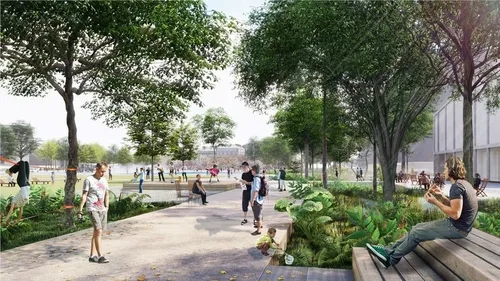 Nantes. Les travaux de la place Gloriette - Petite Hollande...