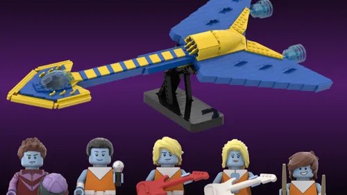 Vous pouvez soutenir ce projet de LEGO du vaisseau-guitare des Daft...