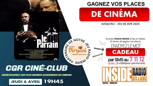 LISTE DES GAGNANTS : PLACES DE CINE "LE PARRAIN" AU CGR DE LESCAR