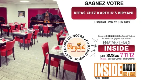 LISTE DES GAGNANTS : REPAS A GAGNER CHEZ KARTHIK'S BIRYANI POUR LA...
