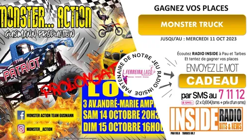 LISTE DES GAGNANTS :  SPECTACLE MONSTER TRUCK A LONS 