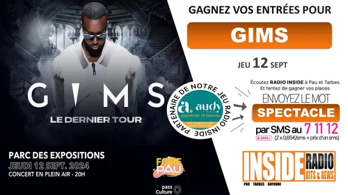 Liste des gagnants : Gims en concert au Zénith de Pau ! 
