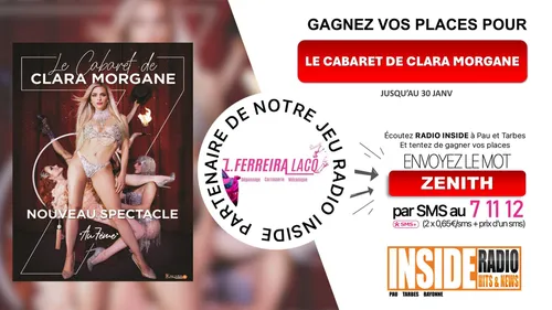 Liste des gagnant(e)s : Le Cabaret de Clara Morgane au zénith de...