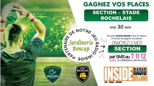 Liste des gagnant(e)s : Section Paloise VS Stade Rochelais 