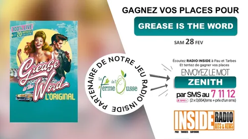 Liste des gagnant(es) : Grease is th word au Zénith samedi soir ! 