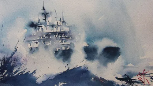 Des aquarelles à l'eau de mer