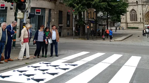 Quimper: un passage piéton transformé en Gwenn ha du!