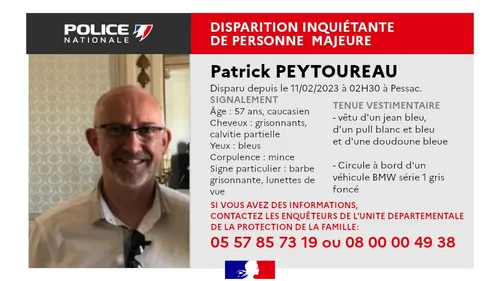 Métropole bordelaise : disparition inquiétante d’un quinquagénaire 