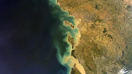 La façade Atlantique photographiée depuis l’espace par Thomas Pesquet