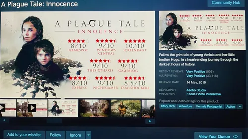 Jeux-vidéos : A Plague Tale : Innocence aura sa suite.