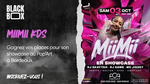 MiiMii KDS : gagnez vos entrées pour son showcase au Pop'Art à...