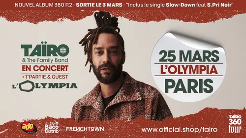 Ado partenaire du concert de Taïro à l’Olympia, le 25 mars