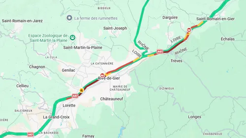 A47 : ça coince dans le Gier, à la suite d'un incendie d'un...