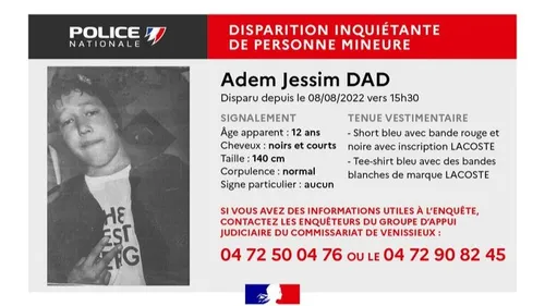 Rhône: un jeune de 12 ans porté disparu 