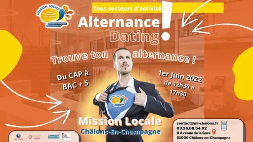 Un Dating Alternance à Châlons-en-Champagne ce mercredi 1er juin