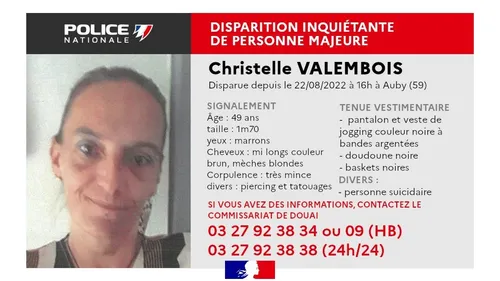 Disparition inquiétante d'une femme de 49 ans près de Douai