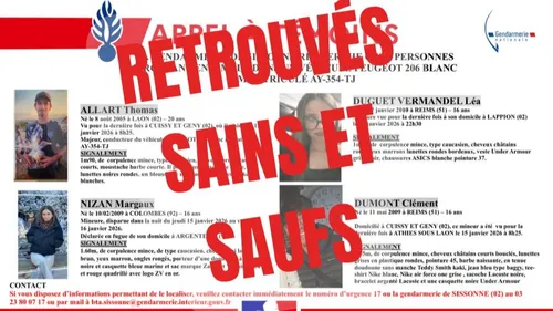 Les 4 jeunes disparus retrouvés sains et saufs